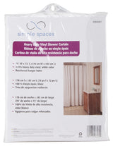 Simple Spaces SD-MCP01-W3L Shower Curtain, Vinyl, White, White