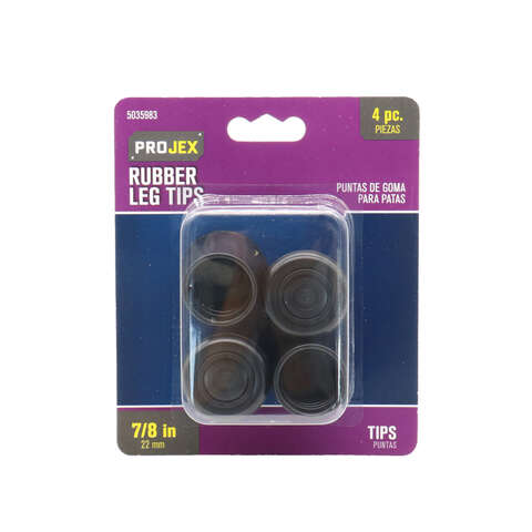 Projex Rubber Leg Tip Black Round 7/8 in. W 4 pk