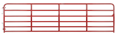 Tarter 2RG16 Bull Gate, 16 ft W Gate, 52 in H Gate, Steel Frame, Red