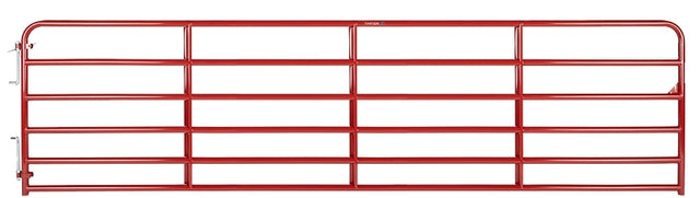 Tarter 2RG16 Bull Gate, 16 ft W Gate, 52 in H Gate, Steel Frame, Red
