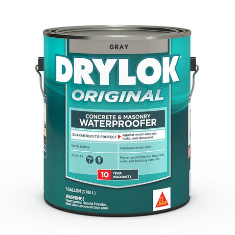 Drylok 27613 Masonry Waterproofer, Gray, Liquid, 1 gal Pail, Pack of 2