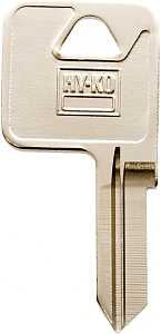 Hy-Ko 11010TM12 Key Blank, Brass, Nickel, For: Trimark Cabinet, House Locks and Padlocks, TM12 Key Number, Pack of 10