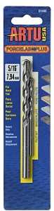 ARTU 01440 Drill Bit, 5/16 in Dia, 4-1/2 in OAL, Flat Flute, 2-Flute, 5/16 in Dia Shank, Straight Shank