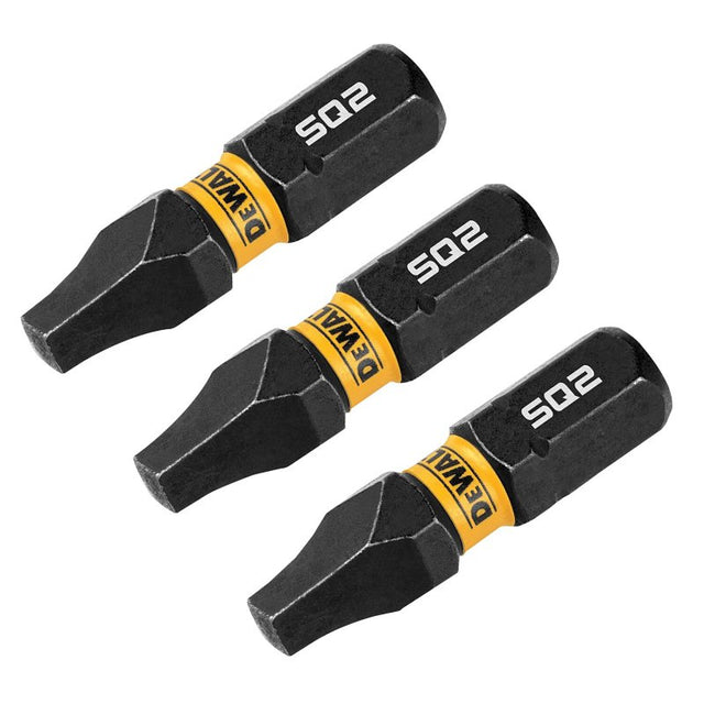 DEWALT FlexTorq DWAF1SQ2IR3 Impact Screwdriver Bit, #2 Drive, Square Drive, 1/4 in Shank, Hex Shank, 1 in L, Steel