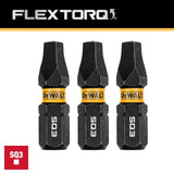 DEWALT FlexTorq DWAF1SQ3IR3 Impact Screwdriver Bit, #3 Drive, Square Drive, 1/4 in Shank, Hex Shank, 1 in L, Steel
