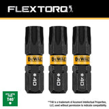 DEWALT FlexTorq DWAF1TX40IR3 Screwdriver Bit, T40 Drive, Torx Drive, 1/4 in Shank, Hex Shank, 1 in L, Steel