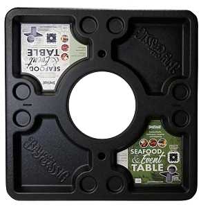 Bayou Classic 300-444 Seafood/Event Table, 40-1/2 in W, 40-1/2 in D, Square Table, ABS Table, Black Table