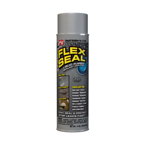 Flex Seal Family of Products Flex Seal Gray Rubber Spray Sealant 14 oz, Pack of 6