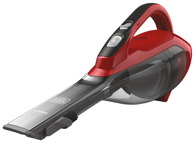 Black+Decker HLVA320J26 Hand Vacuum, 10.8 V Battery, Lithium-Ion Battery, 2 Ah, Red Chilli