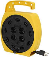 PowerZone ORCR220625 Cord Reel, 25 ft L Cord, 16 AWG Wire, 4 -Socket, 5-15R NEMA Socket, 5-15P NEMA Plug, 125 V