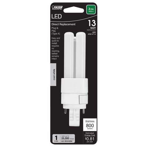 Feit Linear PL GX23-2 LED Bulb Cool White 13 Watt Equivalence 1 pk