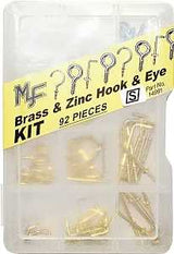 Midwest Fastener 14991 Hook and Eye Kit, Brass/Zinc