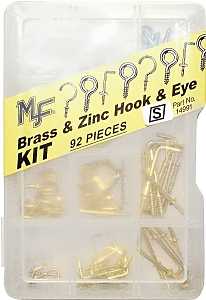 Midwest Fastener 14991 Hook and Eye Kit, Brass/Zinc