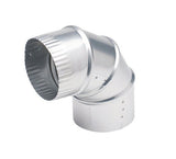 Deflect-O 4 in. L X 4 in. D Silver Aluminum Vent Elbow, Pack of 12