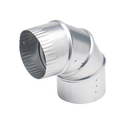 Deflect-O 4 in. L X 4 in. D Silver Aluminum Vent Elbow, Pack of 12