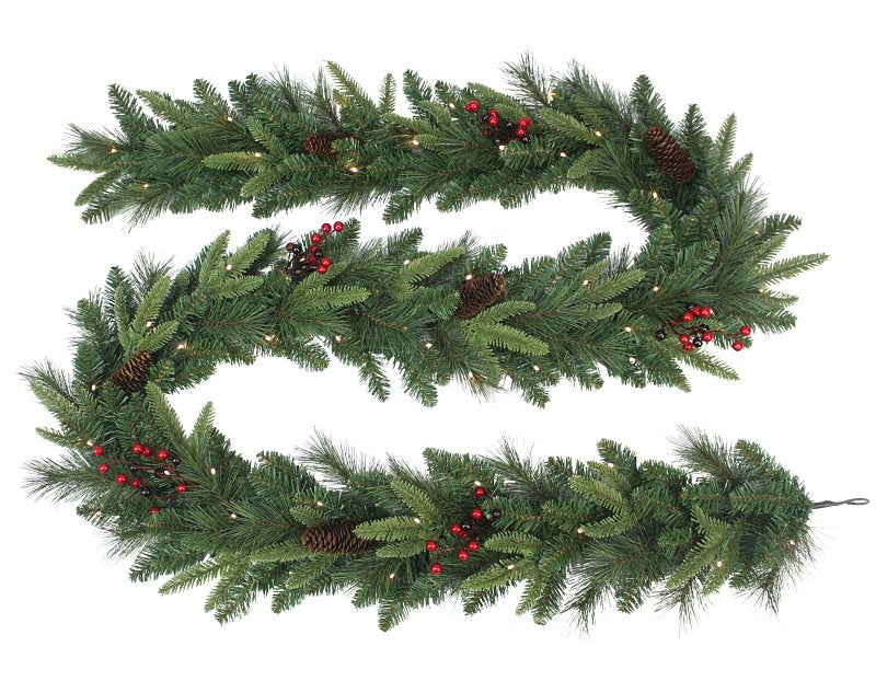 Puleo Asia Limited 333-4463-G9 Pre-Lit Pacific Fir Garland, 240 Tips, B/O, 9 ft, Pack of 6