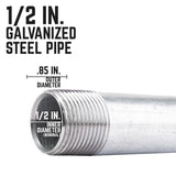 STZ Industries 1/2 in. MIP each X 1/2 in. D MIP Galvanized Steel 1-1/2 in. L Nipple, Pack of 5