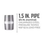 STZ Industries 3/4 in. MIP each X 3/4 in. D MIP Galvanized Steel 1-1/2 in. L Nipple, Pack of 5