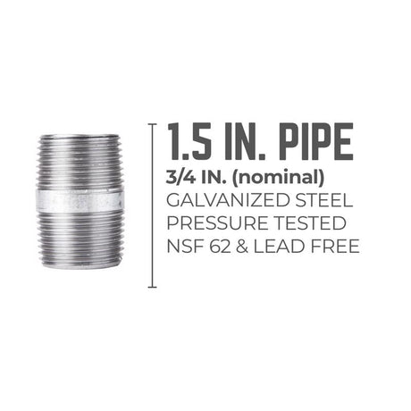 STZ Industries 3/4 in. MIP each X 3/4 in. D MIP Galvanized Steel 1-1/2 in. L Nipple, Pack of 5