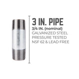 STZ Industries 3/4 in. MIP each X 3/4 in. D MIP Galvanized Steel 3 in. L Nipple, Pack of 5