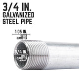 STZ Industries 3/4 in. MIP each X 3/4 in. D MIP Galvanized Steel 5 in. L Nipple, Pack of 5