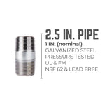 STZ Industries 1 in. MIP each X 1 in. D MIP Galvanized Steel 2-1/2 in. L Nipple, Pack of 5