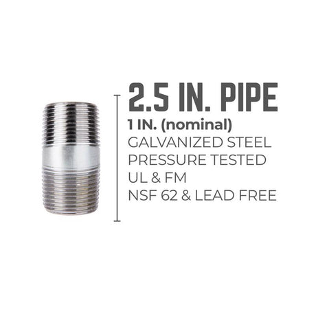 STZ Industries 1 in. MIP each X 1 in. D MIP Galvanized Steel 2-1/2 in. L Nipple, Pack of 5