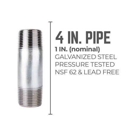 STZ Industries 1 in. MIP each X 1 in. D MIP Galvanized Steel 4 in. L Nipple, Pack of 5