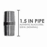 STZ Industries 3/8 in. MIP each X 3/8 in. D MIP Black Steel 1-1/2 in. L Nipple, Pack of 5