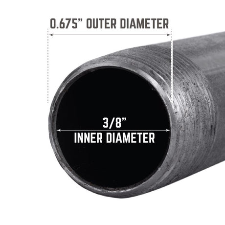 STZ Industries 3/8 in. MIP each X 3/8 in. D MIP Black Steel 6 in. L Nipple, Pack of 5
