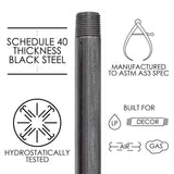 STZ Industries 1/2 in. MIP each X 1/2 in. D MIP Black Steel Close Nipple, Pack of 5