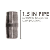 STZ Industries 1/2 in. MIP each X 1/2 in. D MIP Black Steel 1-1/2 in. L Nipple, Pack of 5