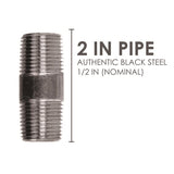 STZ Industries 1/2 in. MIP each X 1/2 in. D MIP Black Steel 2 in. L Nipple, Pack of 5