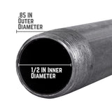 STZ Industries 1/2 in. MIP each X 1/2 in. D MIP Black Steel 3 in. L Nipple, Pack of 5