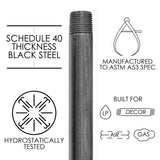 STZ Industries 1/2 in. MIP each X 1/2 in. D MIP Black Steel 4 in. L Nipple, Pack of 5