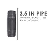 STZ Industries 3/4 in. MIP each X 3/4 in. D MIP Black Steel 3-1/2 in. L Nipple, Pack of 5