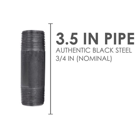 STZ Industries 3/4 in. MIP each X 3/4 in. D MIP Black Steel 3-1/2 in. L Nipple, Pack of 5