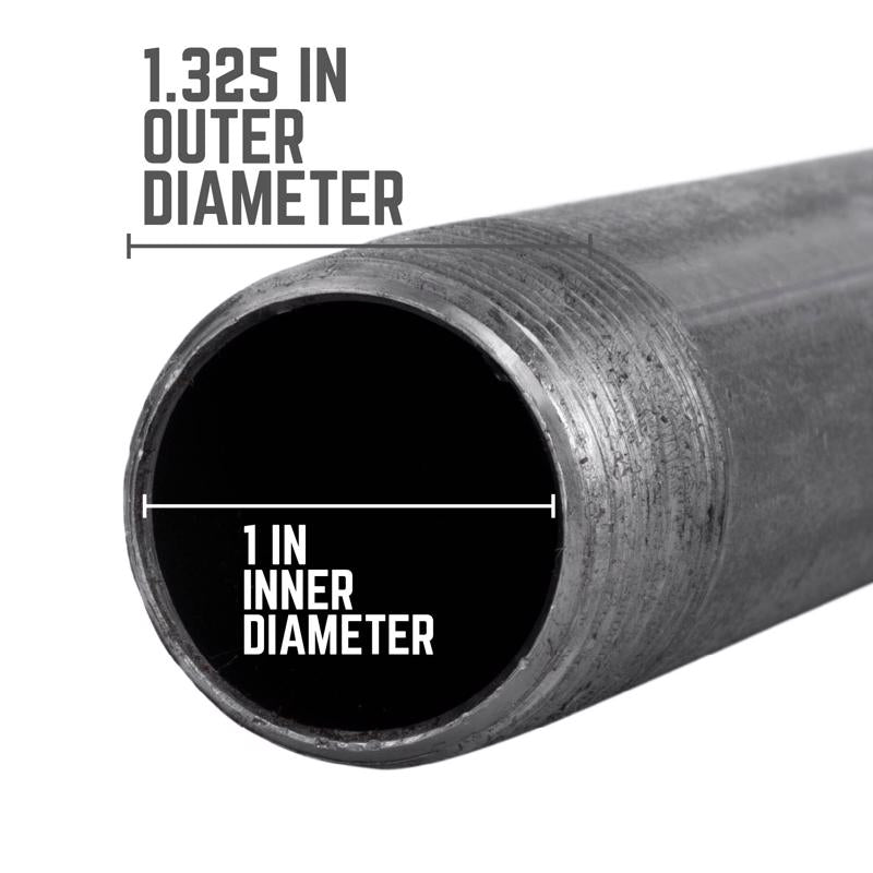 STZ Industries 1 in. MIP each X 1 in. D MIP Black Steel 2-1/2 in. L Nipple, Pack of 5