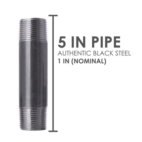 STZ Industries 1 in. MIP each X 1 in. D MIP Black Steel 5 in. L Nipple, Pack of 5