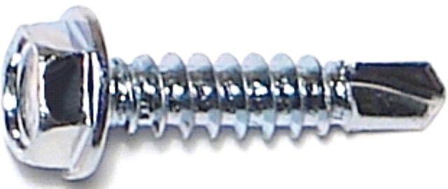Midwest Fastener 03283 Screw, #8 Thread, 3/4 in L, Coarse Thread, Hex Drive, Self-Drilling Point, Steel, Zinc, 100 PK