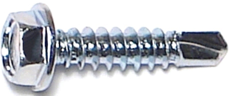 Midwest Fastener 03283 Screw, #8 Thread, 3/4 in L, Coarse Thread, Hex Drive, Self-Drilling Point, Steel, Zinc, 100 PK