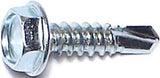 Midwest Fastener 03289 Screw, #10 Thread, 3/4 in L, Coarse Thread, Hex Drive, Self-Drilling Point, Steel, Zinc, 100 PK