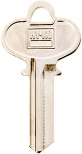 Hy-Ko 11010DE5 Key Blank, Brass, Nickel, For: Dexter Cabinet, House Locks and Padlocks, DE5 Key Number, Pack of 10