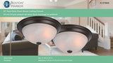 Boston Harbor F51WH02-1006-ORB Flush Mount Ceiling Fixture, 120 V, 60 W, A19 or CFL Lamp, Bronze Fixture, Pack of 2
