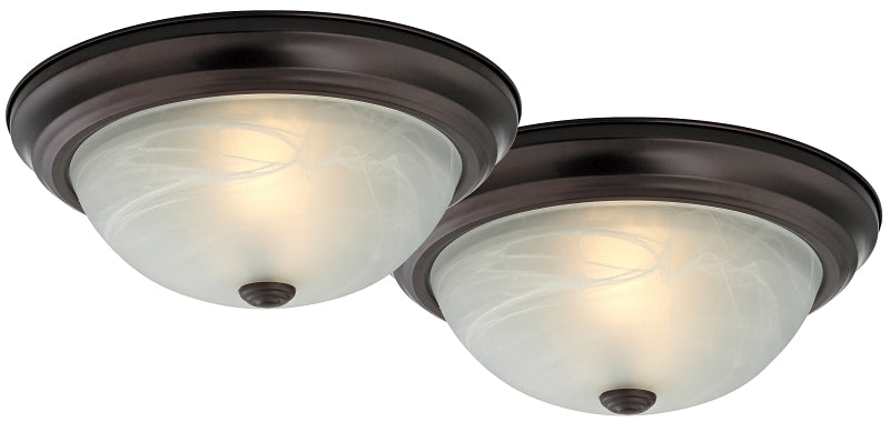 Boston Harbor F51WH02-1006-ORB Flush Mount Ceiling Fixture, 120 V, 60 W, A19 or CFL Lamp, Bronze Fixture, Pack of 2