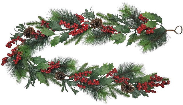 Puleo Asia Limited 312-4459-G6/8 Classic Christmas Garland, 43 Tips, 6 ft, Pack of 6