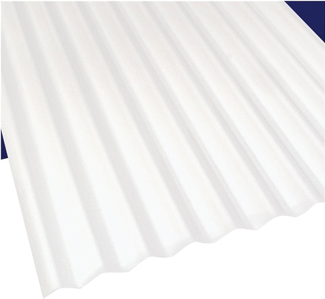 Sun N Rain 103693 Corrugated Roofing Panel, 10 ft L, 26 in W, 0.063 in Thick Material, Polycarbonate, White, Pack of 10