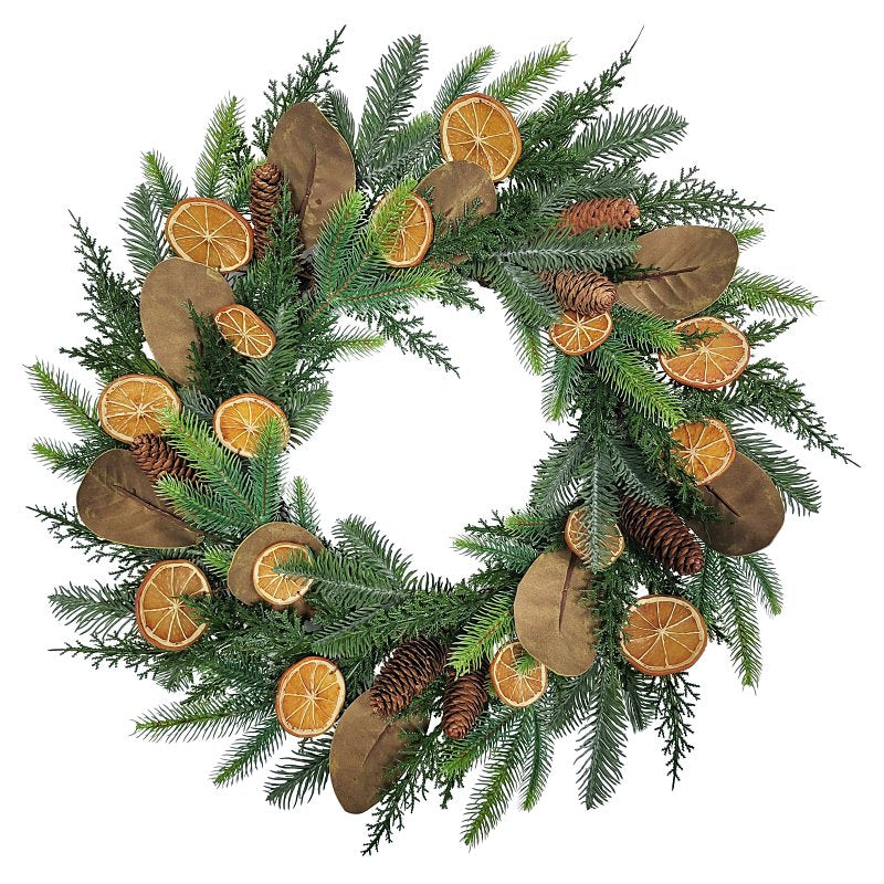 Puleo Asia Limited 312-4460-W24 Classic Fall Wreath, 68 Tips, 24 in, Pack of 6