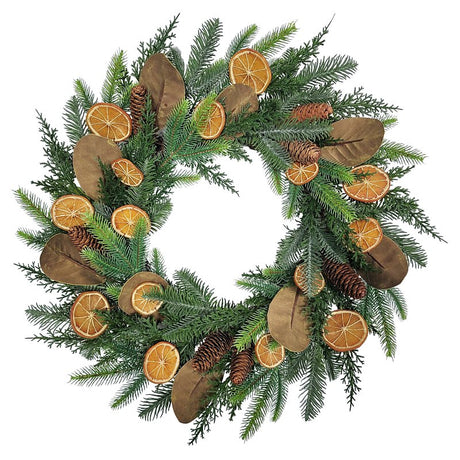 Puleo Asia Limited 312-4460-W24 Classic Fall Wreath, 68 Tips, 24 in, Pack of 6