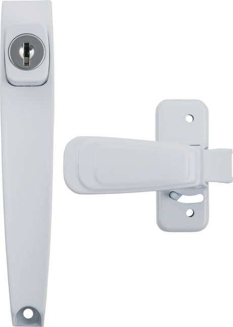 Wright Products VK444-2WH Pushbutton Latch, 3/4 to 2 in Thick Door, For: Out-Swinging Wood/Metal Screen, Storm Doors